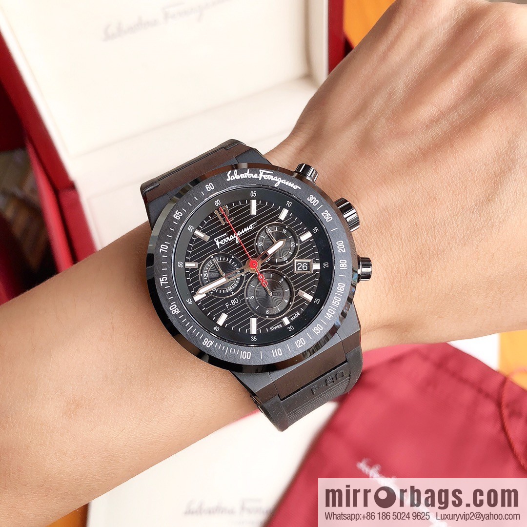 Ferragamo F80 flagship series quartz chronograph, two-color men's model, men's watch! Watch diameter 43mm