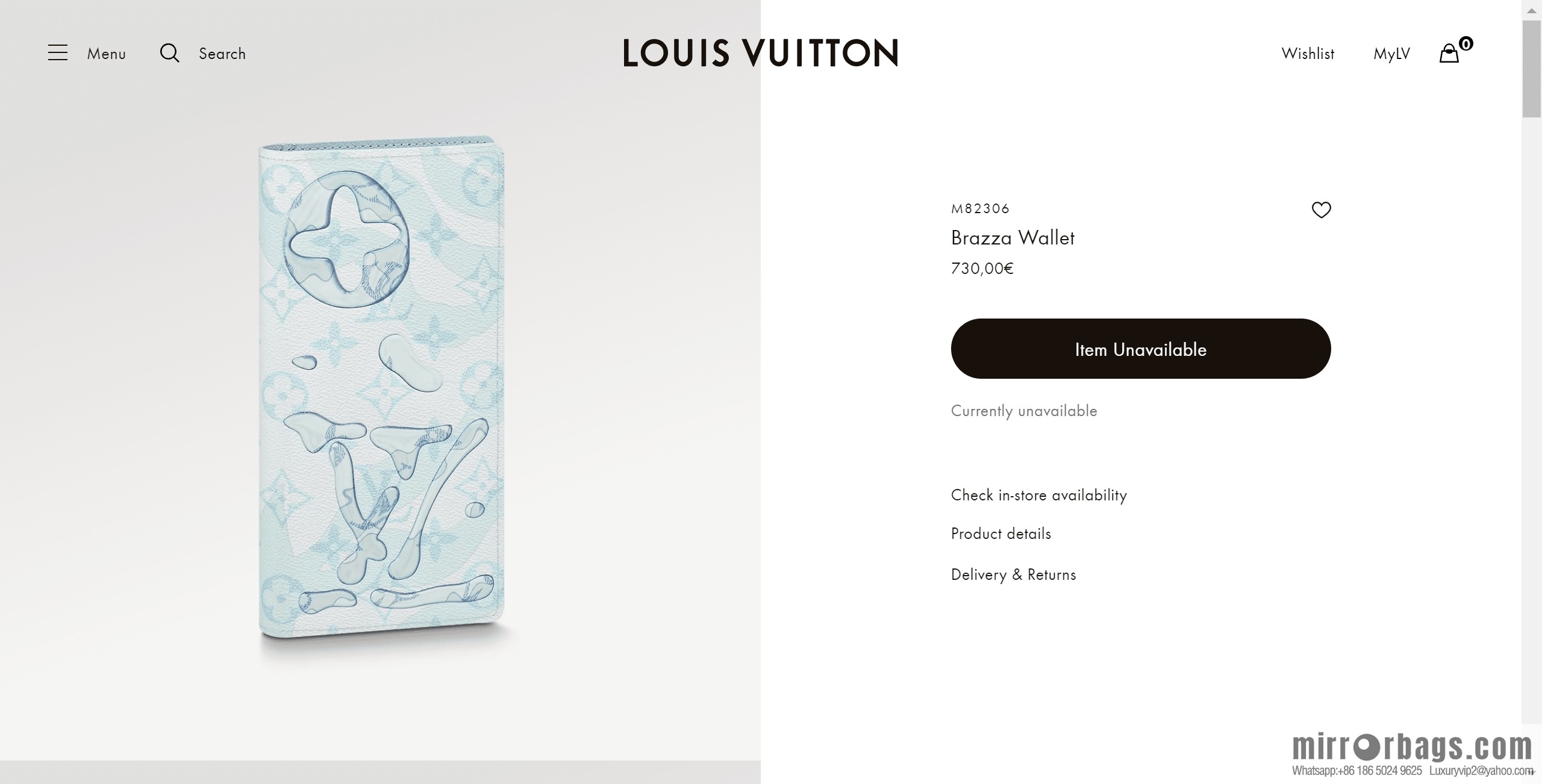 LV M82306 Brazza Wallet