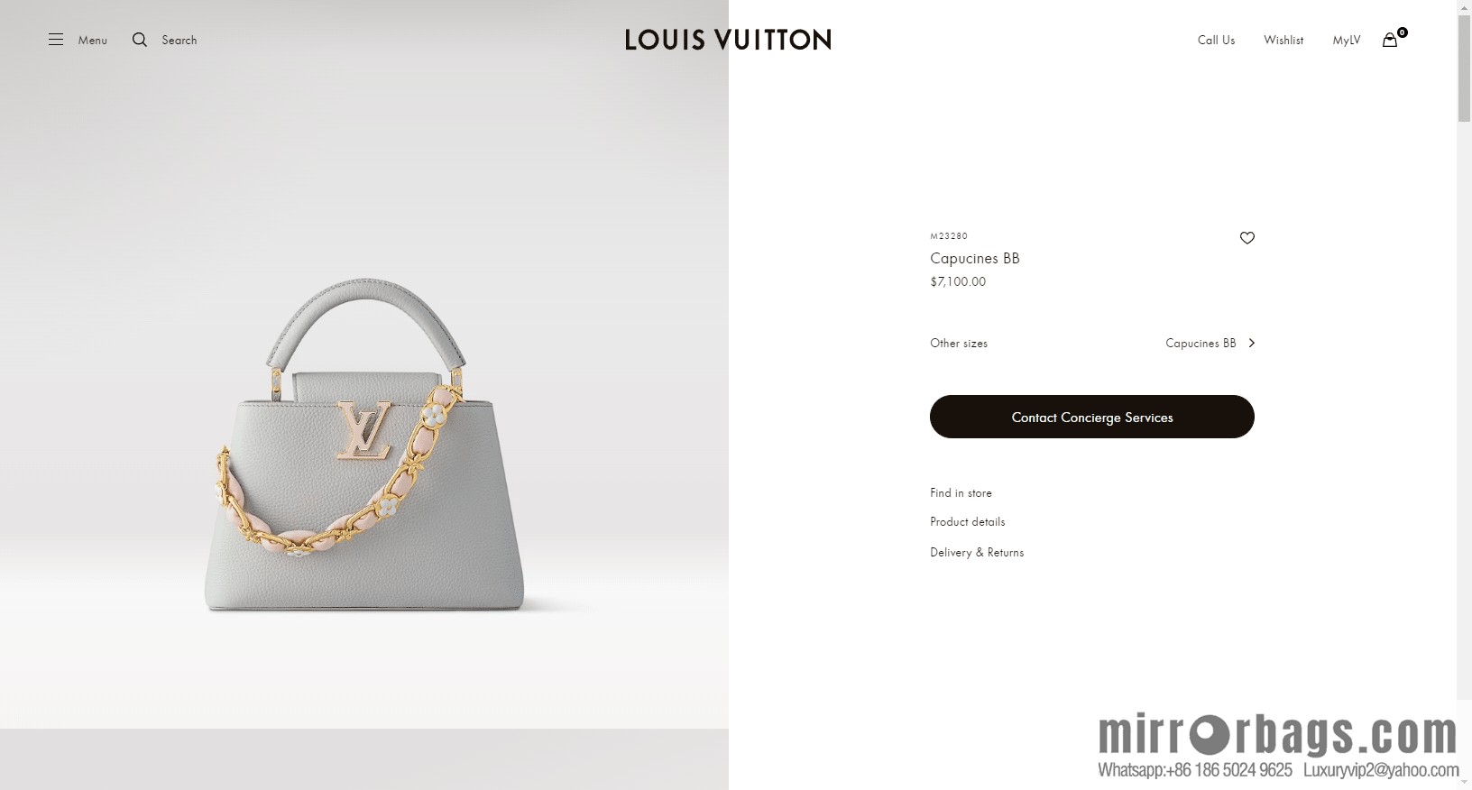 LV M23280 CAPUCINES BB handbag