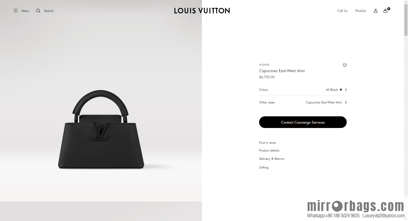 LV M23955 CAPUCINES EAST WEST mini handbag