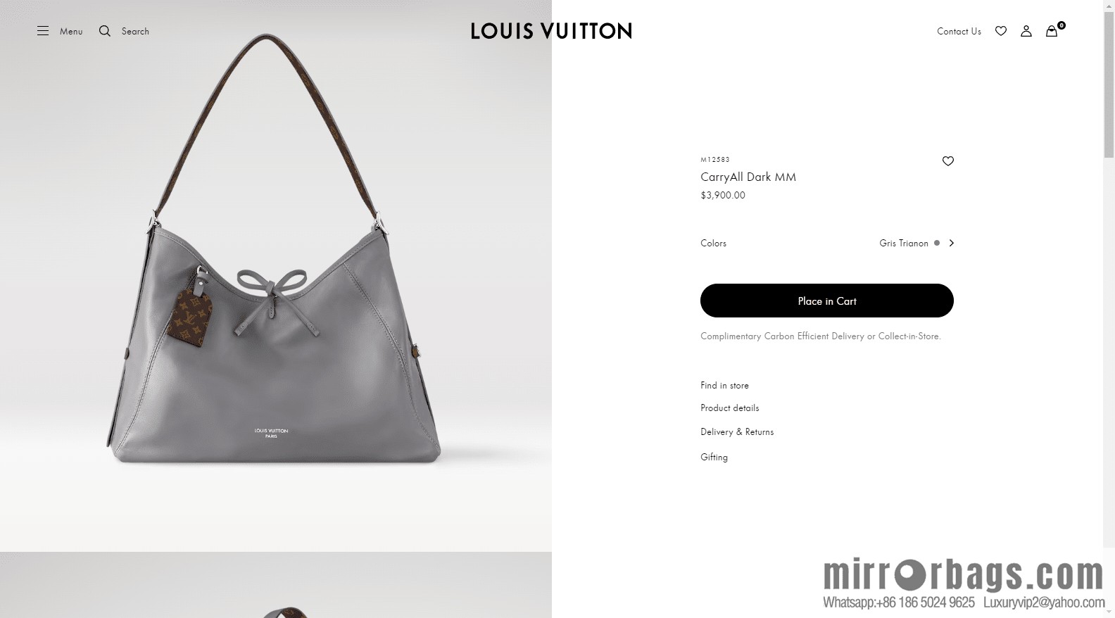 LV M12583 new CARRYALL DARK medium handbag of the season