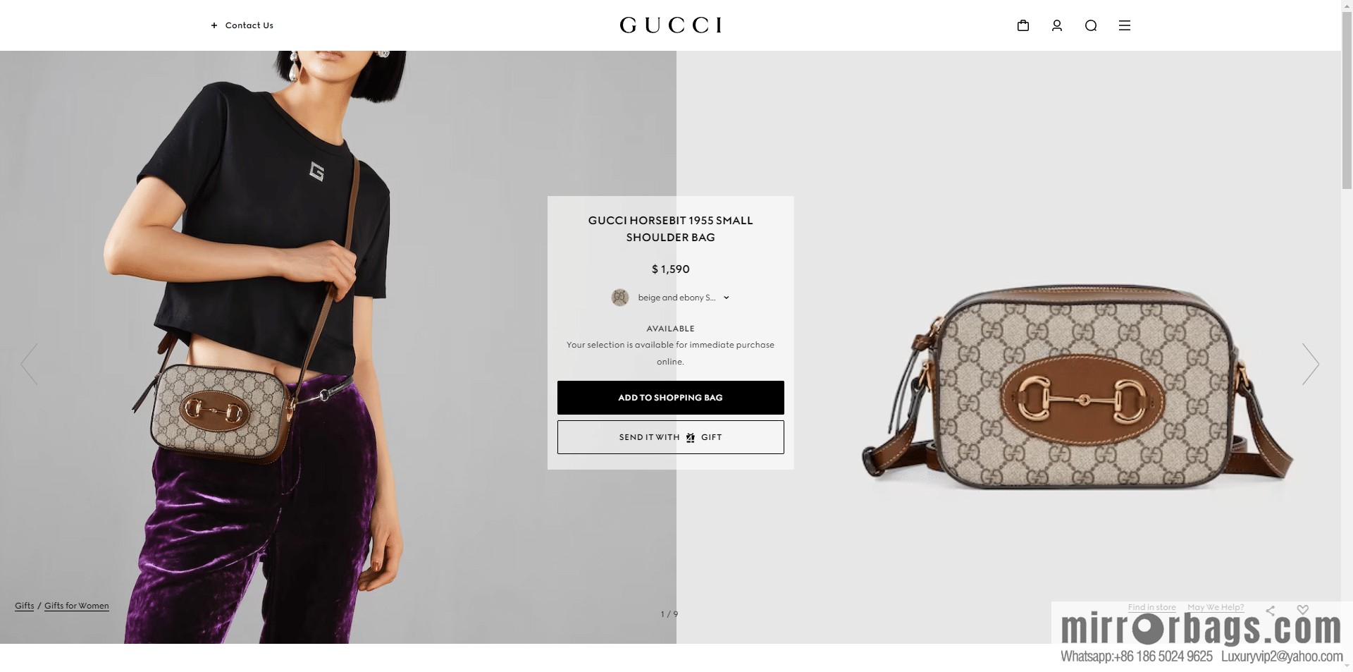 GUCCI HORSEBIT 1955 SMALL SHOULDER BAG 760196 92TCG 8563