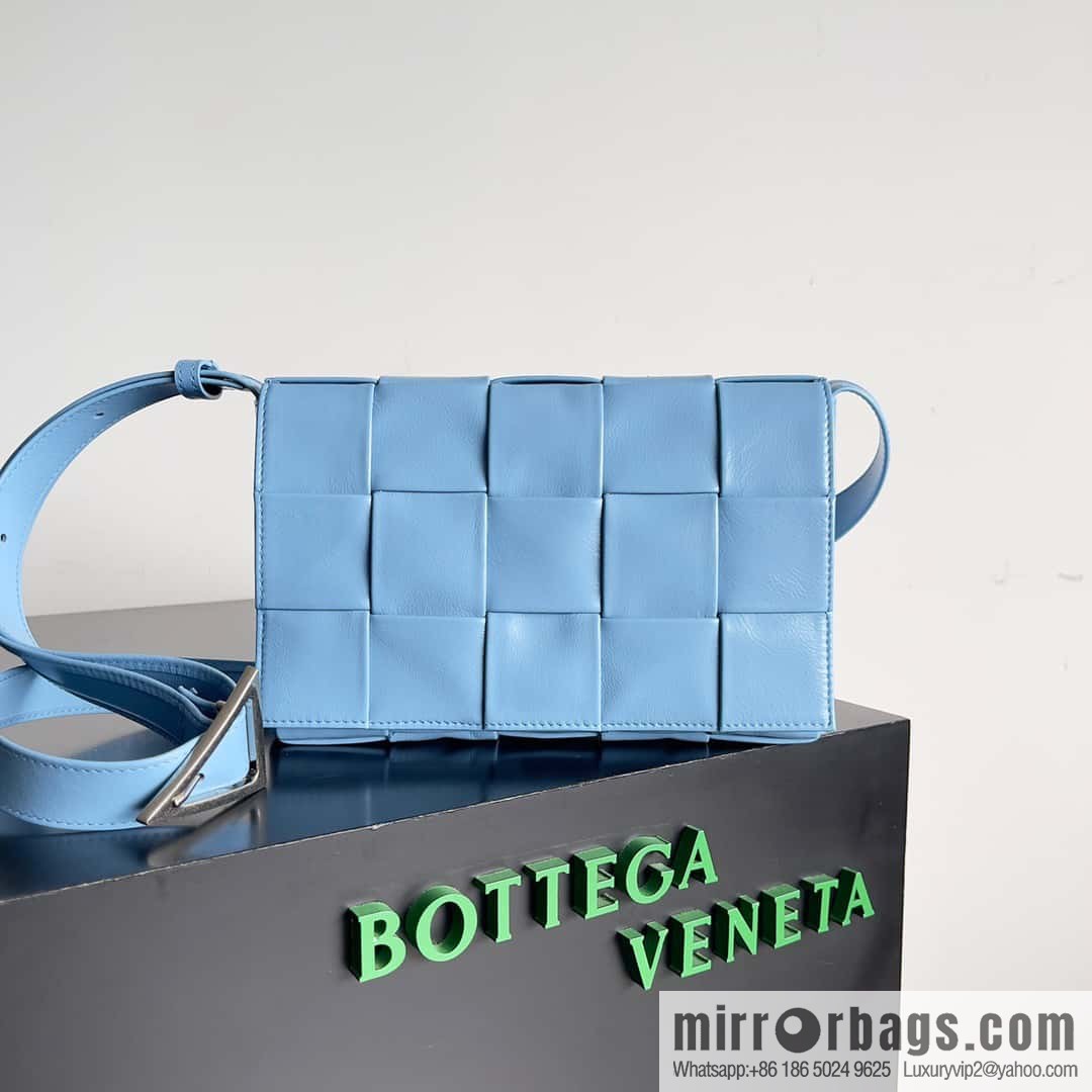 Top end: Bottega Veneta Cassette/Pillow Bag Model: 667298 Hurricane Blue