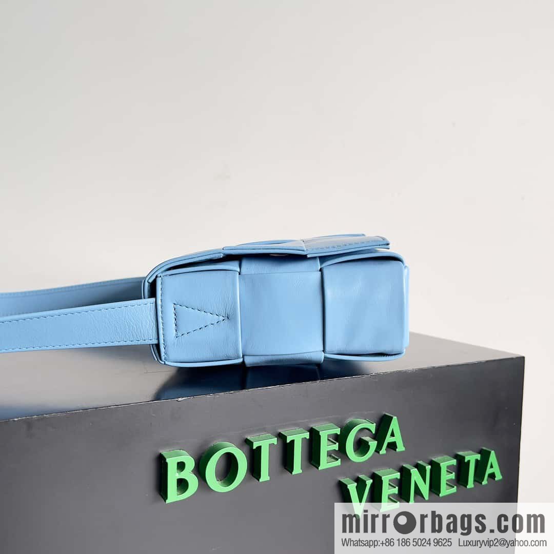 Top end: Bottega Veneta Cassette/Pillow Bag Model: 667298 Hurricane Blue