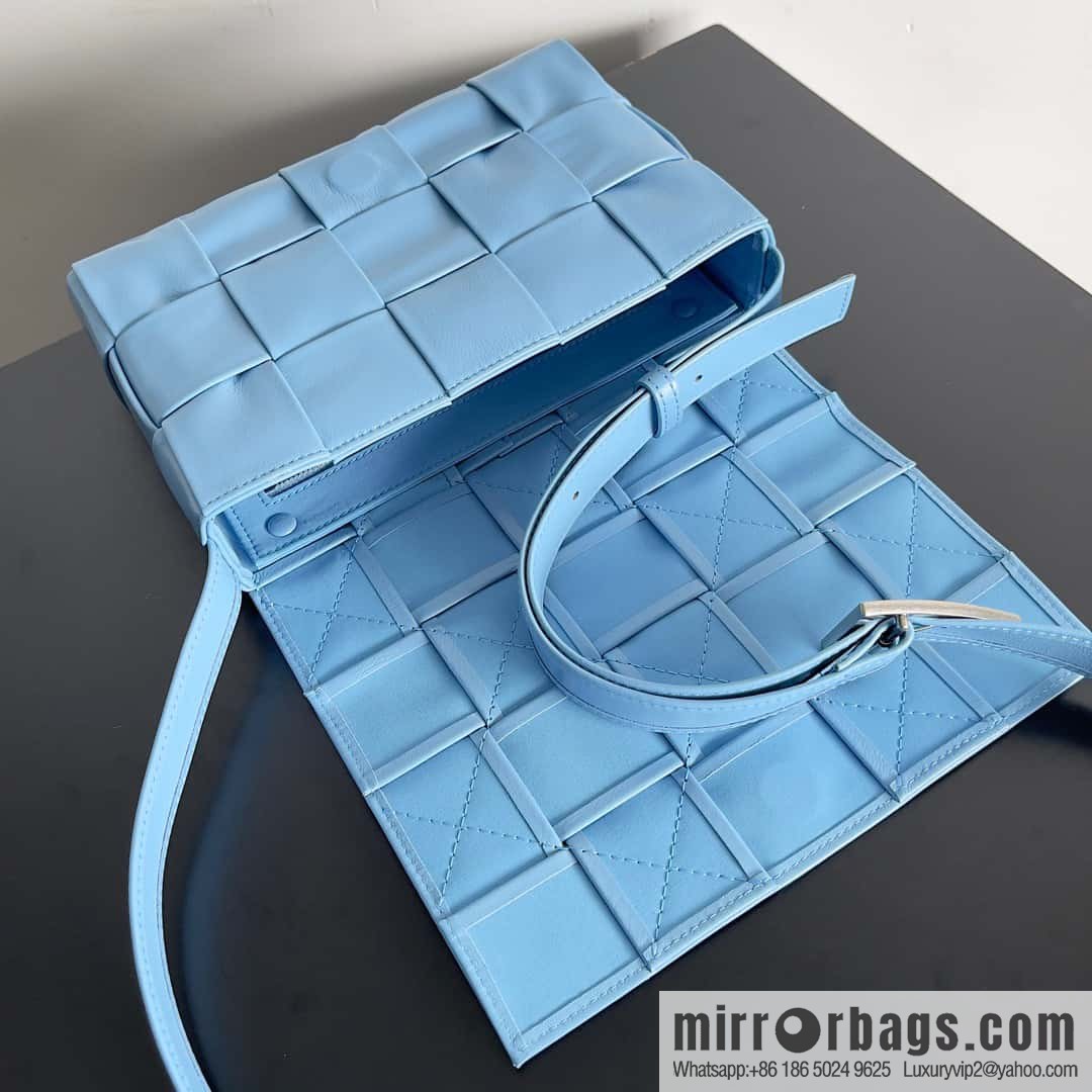 Top end: Bottega Veneta Cassette/Pillow Bag Model: 667298 Hurricane Blue