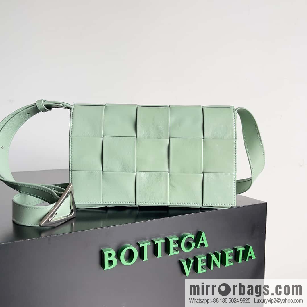 Highest end: Bottega Veneta Cassette/Pillow Bag Model: 667298 Sage Green