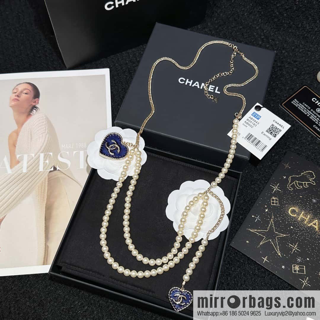 ❗️New ❗️ ☀️ new ☑️ Chanel double pearl denim peach heart love double C belt belt chain ☀️