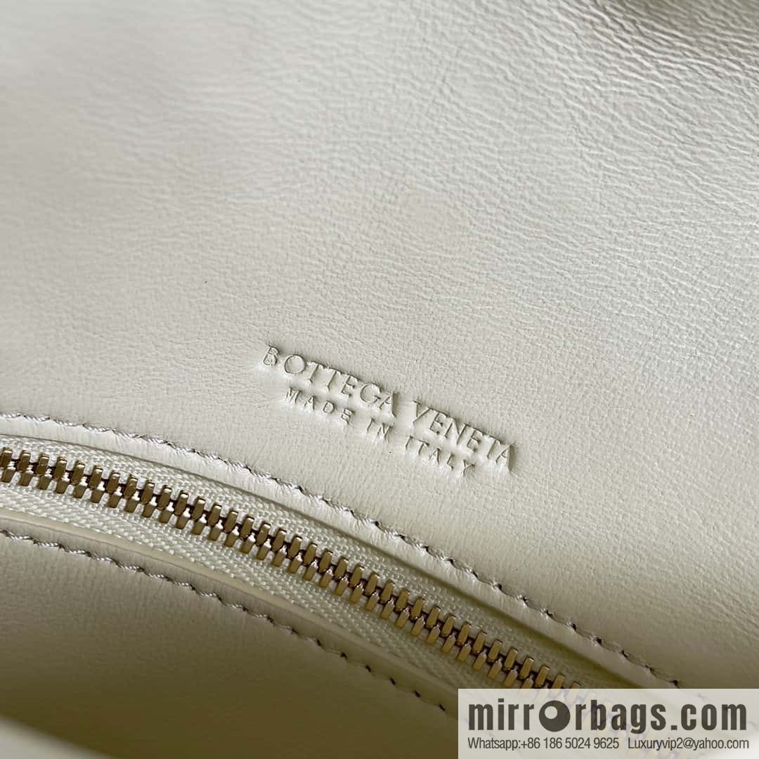 Bv new intrecciato weaving craft mini crossbody bag model number; 741897 ice cream color