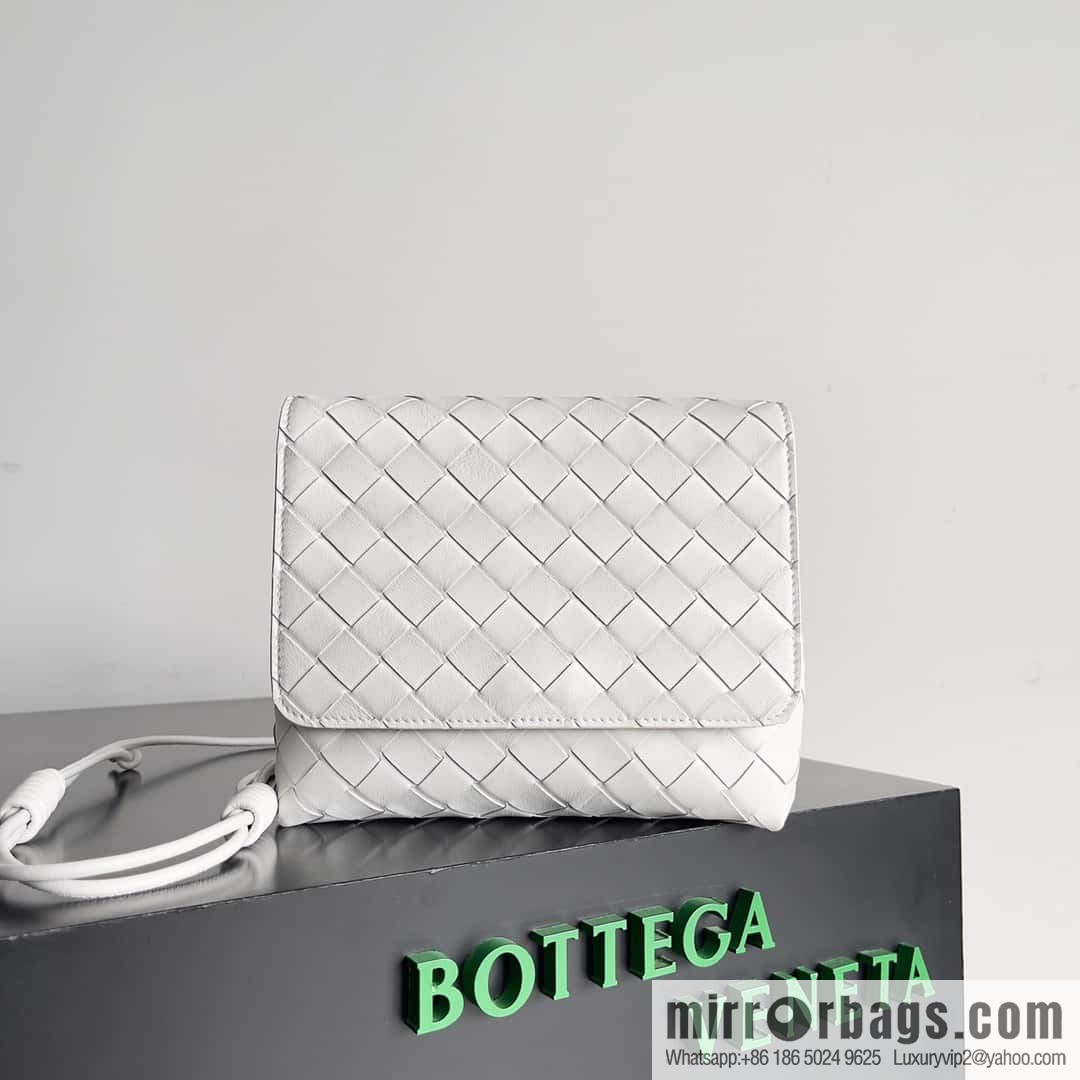 Bv new intrecciato knitting mini crossbody bag model number; 741897 white