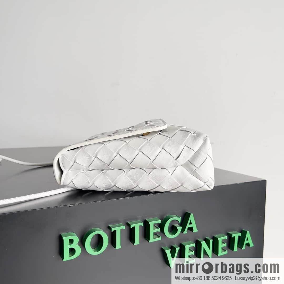 Bv new intrecciato knitting mini crossbody bag model number; 741897 white