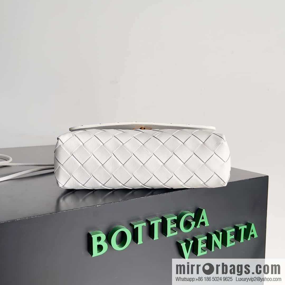 Bv new intrecciato knitting mini crossbody bag model number; 741897 white