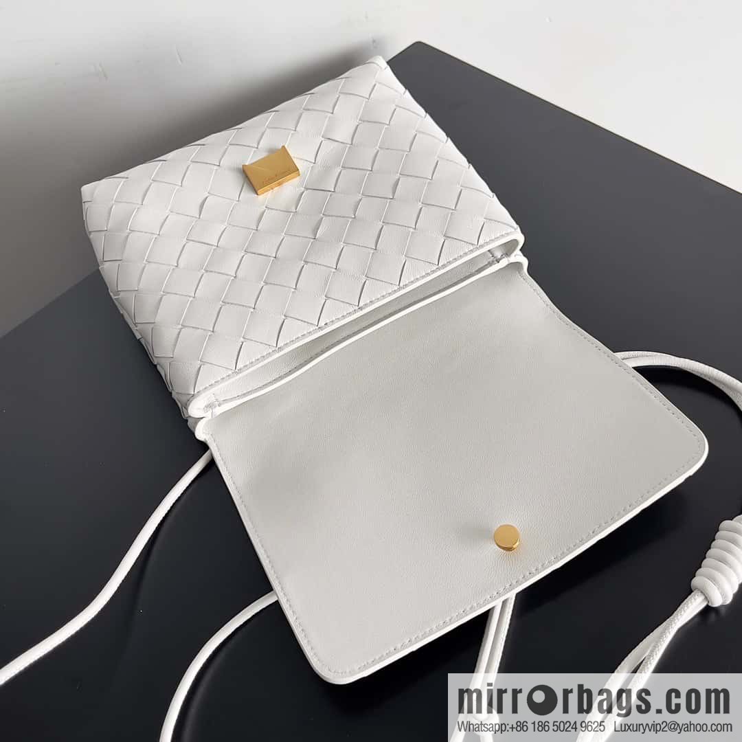 Bv new intrecciato knitting mini crossbody bag model number; 741897 white
