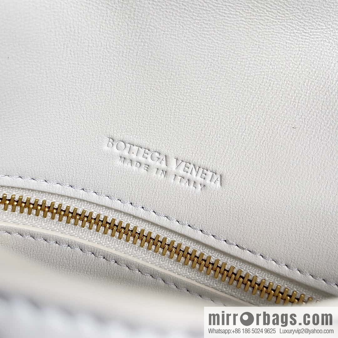 Bv new intrecciato knitting mini crossbody bag model number; 741897 white