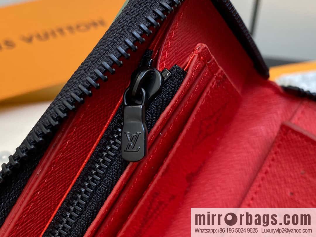 [Original single boutique] M82799 green, silk screen single zipper wallet series Zippy zipper wallet