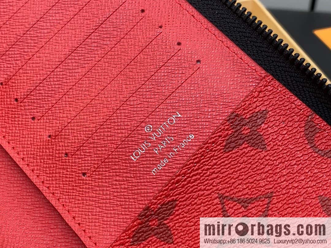 [Original single boutique] M82799 green, silk screen single zipper wallet series Zippy zipper wallet