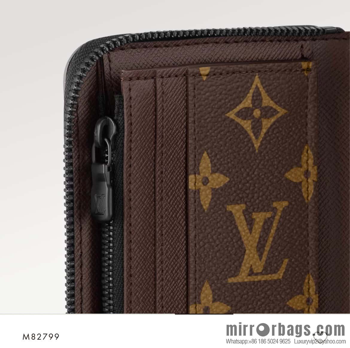 [Original single boutique] M82799 blue, silk screen single zipper wallet series Zippy zipper wallet