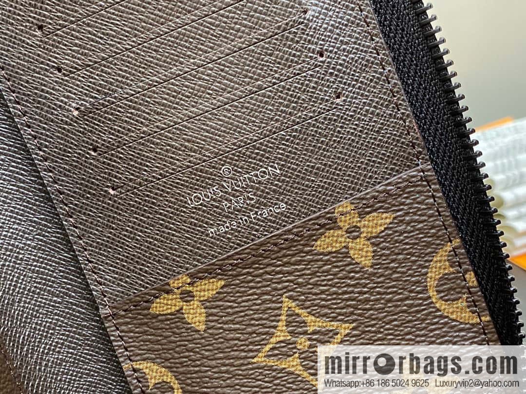 [Original single boutique] M82799 blue, silk screen single zipper wallet series Zippy zipper wallet