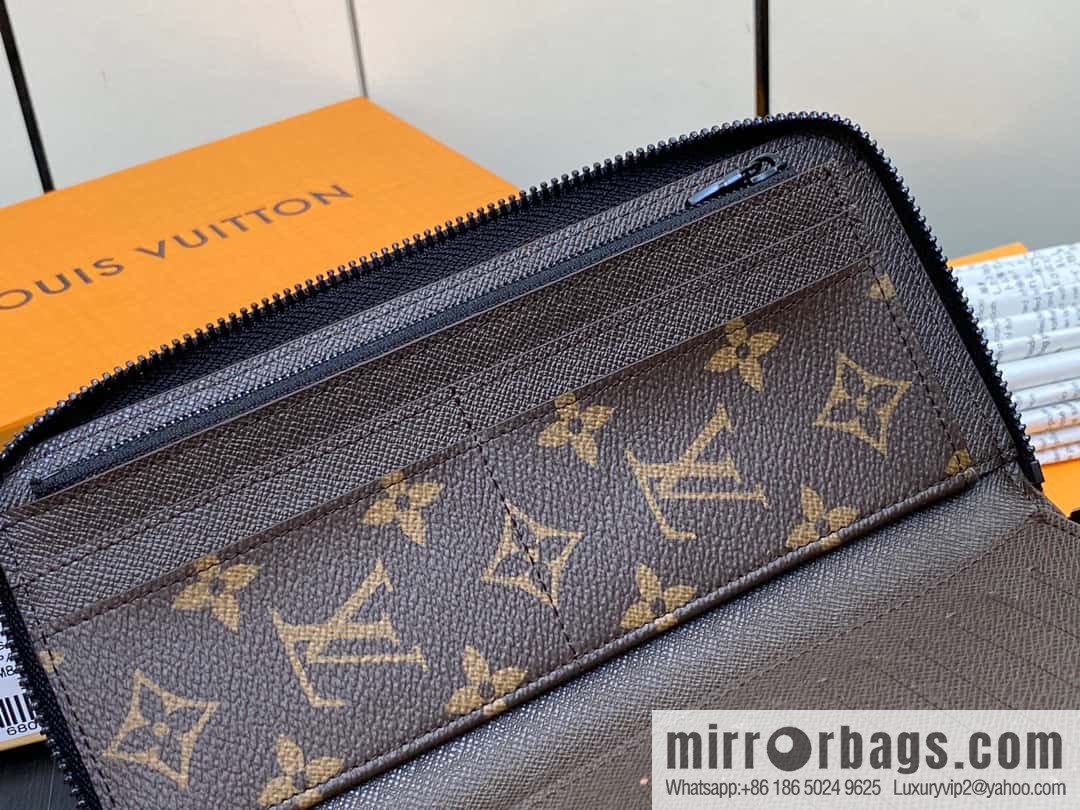 [Original single boutique] M82799 blue, silk screen single zipper wallet series Zippy zipper wallet