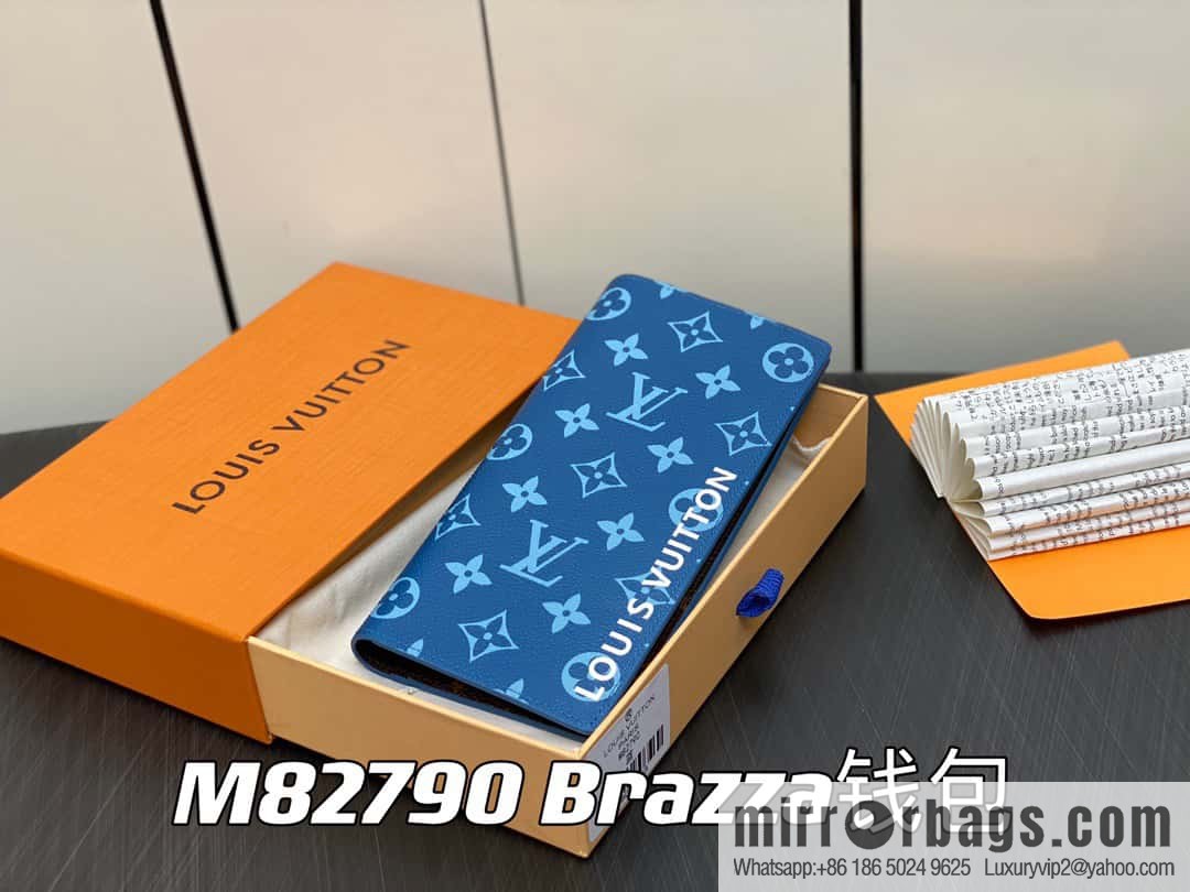 [Original order boutique] M82790 blue, silk screen suit wallet series Brazza wallet