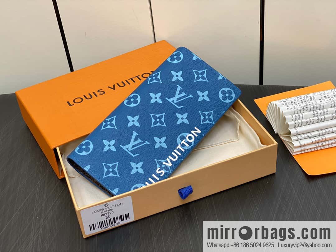 [Original order boutique] M82790 blue, silk screen suit wallet series Brazza wallet