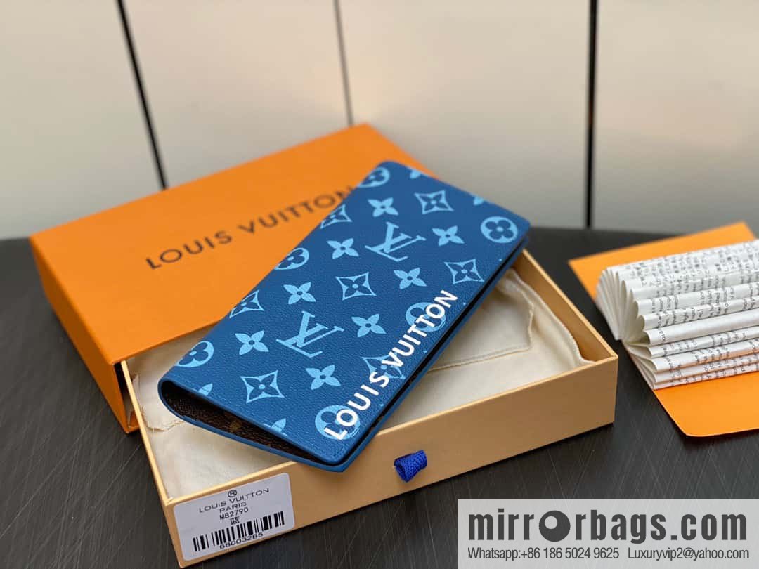 [Original order boutique] M82790 blue, silk screen suit wallet series Brazza wallet