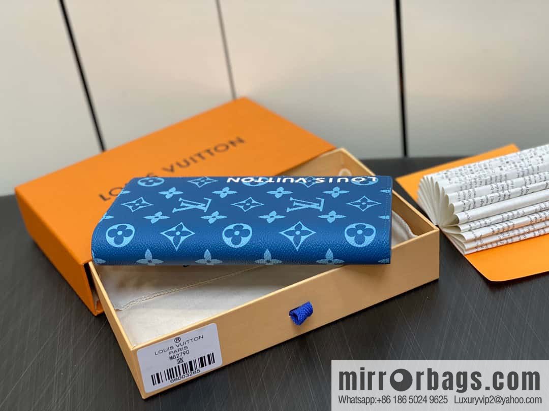 [Original order boutique] M82790 blue, silk screen suit wallet series Brazza wallet