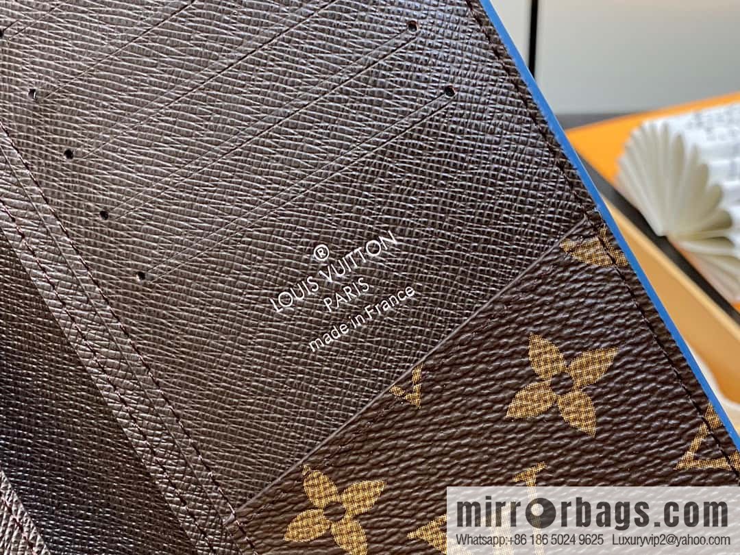 [Original order boutique] M82790 blue, silk screen suit wallet series Brazza wallet