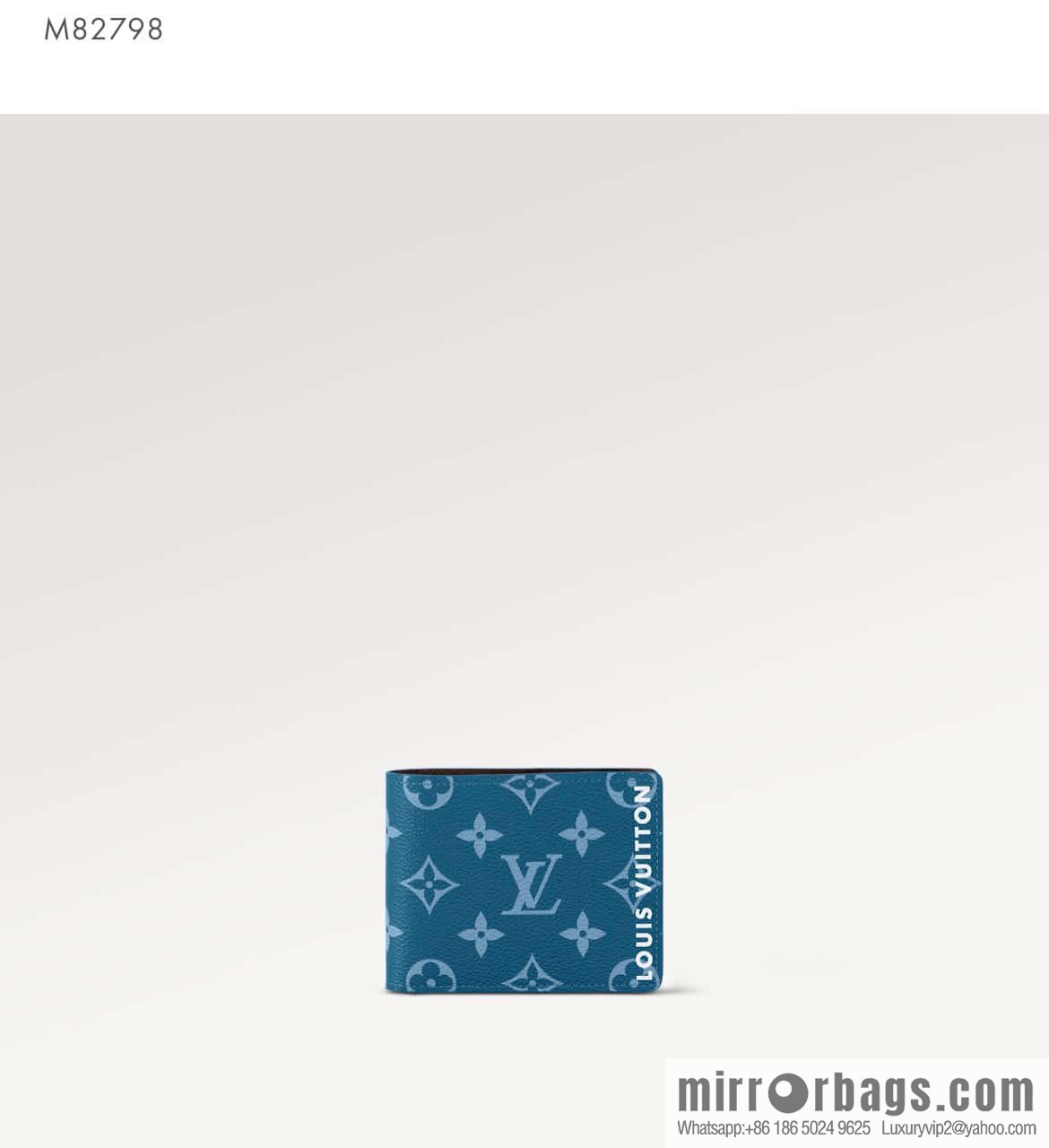 [Original single boutique] M82798 blue, silk screen suit wallet series Slender wallet