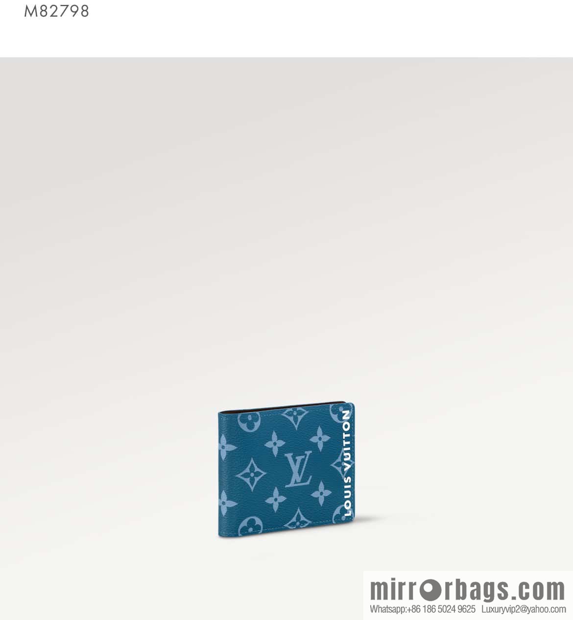 [Original single boutique] M82798 blue, silk screen suit wallet series Slender wallet