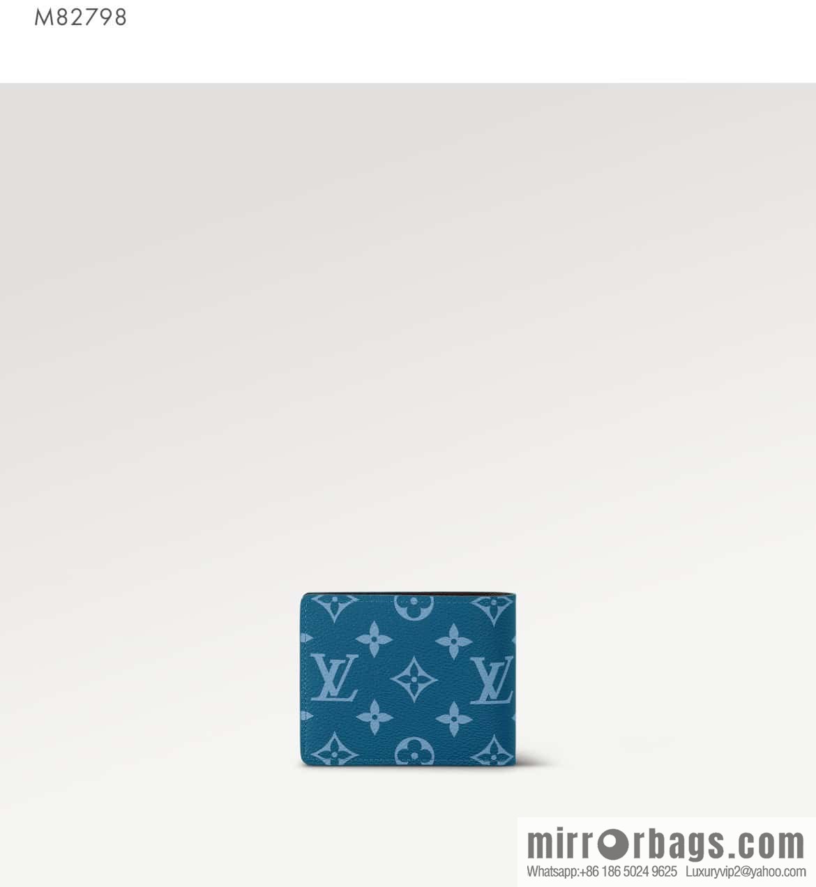 [Original single boutique] M82798 blue, silk screen suit wallet series Slender wallet