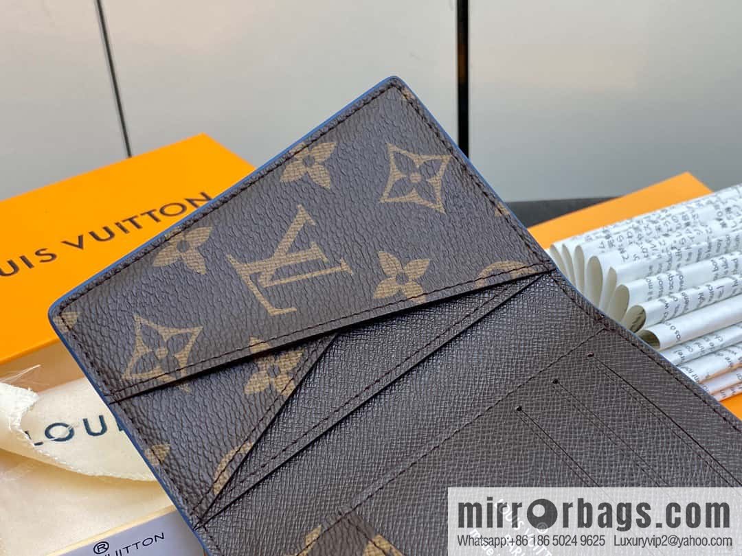 [Original single boutique] M82797 blue, silk screen card holder wallet series, pocket wallet