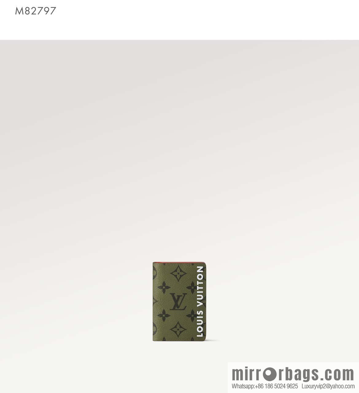 [Original single boutique] M82797 green, silk screen card holder wallet series, pocket wallet