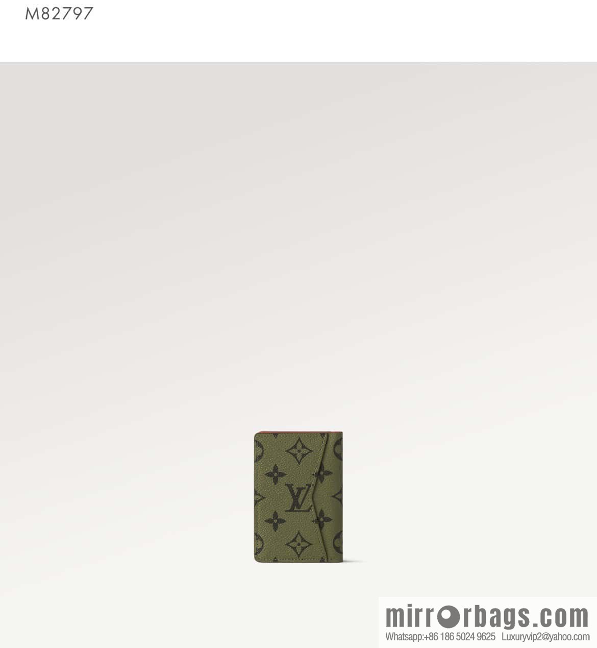[Original single boutique] M82797 green, silk screen card holder wallet series, pocket wallet