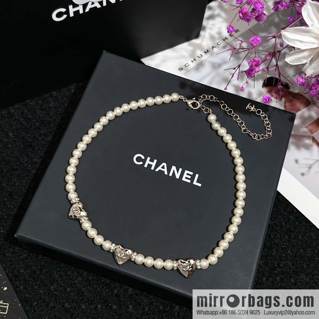 ❗️New ❗️☀️ New ☑️ Chanel peach heart love pearl necklace ☀️