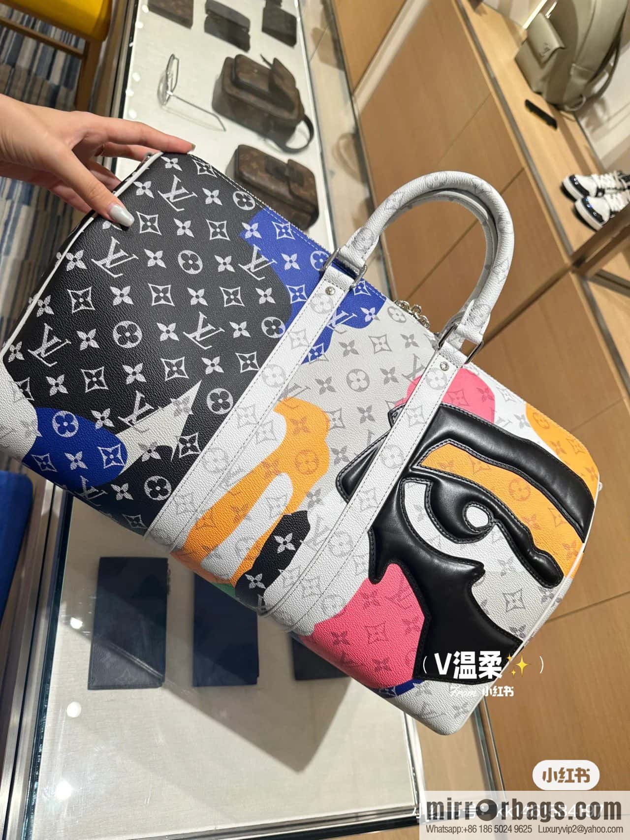 [Original order boutique] M23160 white flower (eye series) travel bag series KEEPALL BANDOULIZRE 45 travel bag