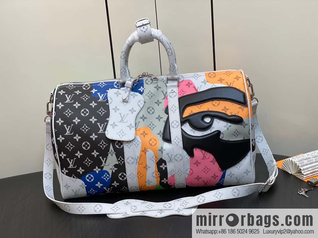 [Original order boutique] M23160 white flower (eye series) travel bag series KEEPALL BANDOULIZRE 45 travel bag