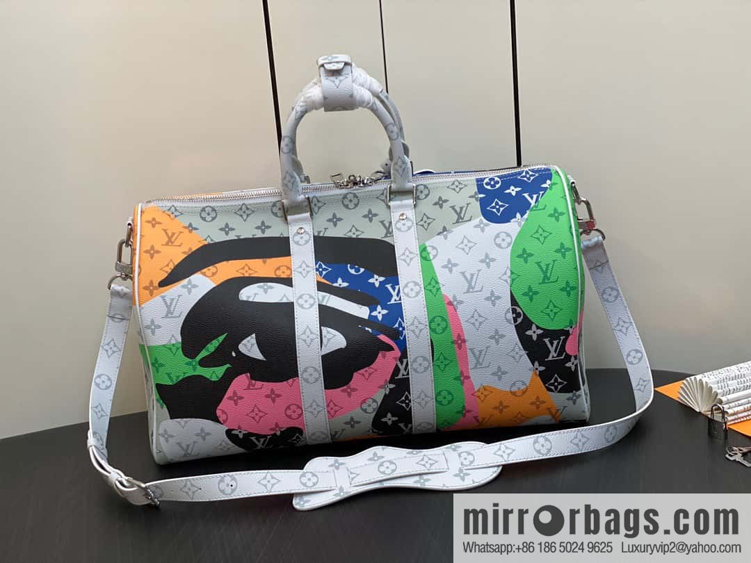 [Original order boutique] M23160 white flower (eye series) travel bag series KEEPALL BANDOULIZRE 45 travel bag
