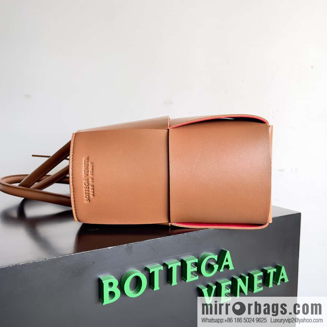 BottegaVeneta 30cm light brown red Intrecciato woven sheepskin two-color leather (fabric) tote handbag model: 652867