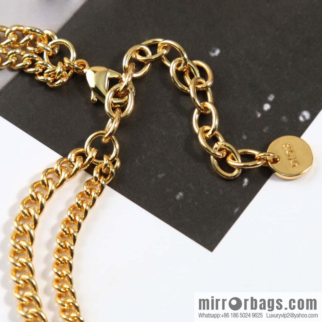 New ☑️ DIOR double pearl CD necklace