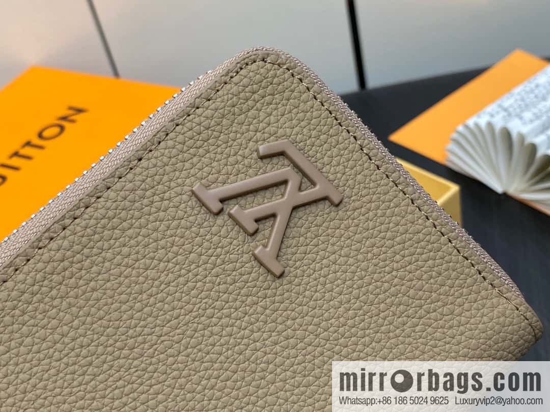 [Original single boutique] M81810 apricot, full leather, single zipper wallet series Zippy Aer zipper wallet m81767 81743 LV Aerogram leather (fabric) zipper wallet