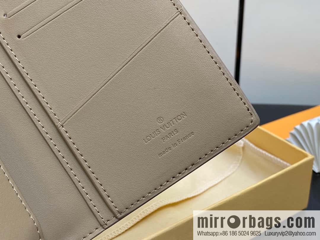 [Original order boutique] M81812 apricot, full leather suit wallet series Brazza Aer wallet m81810 69980 apricot, new LV Aerogram Brazza wallet