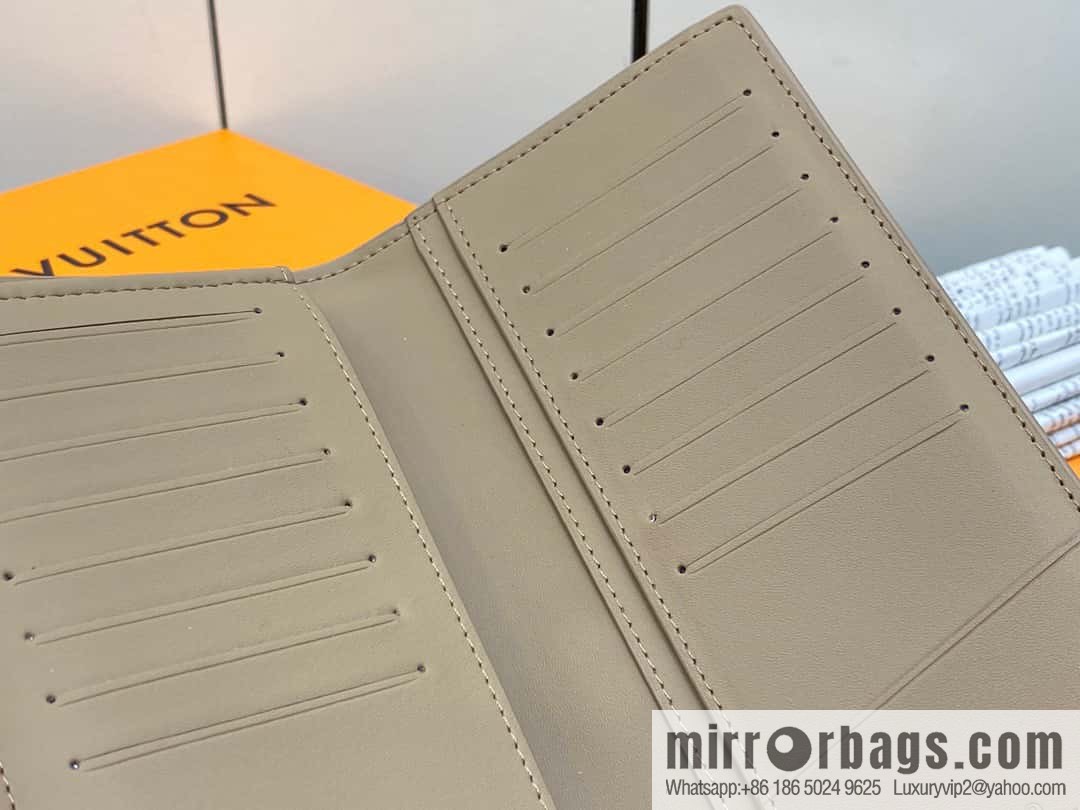 [Original order boutique] M81812 apricot, full leather suit wallet series Brazza Aer wallet m81810 69980 apricot, new LV Aerogram Brazza wallet