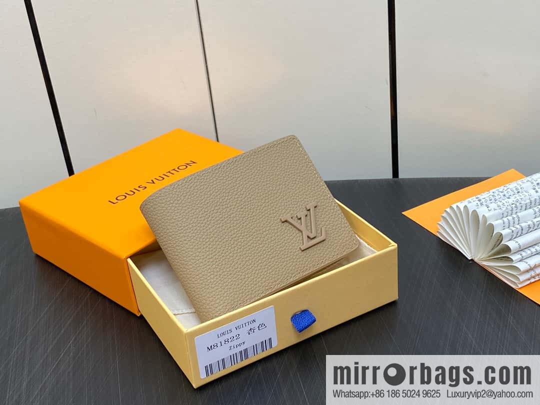 [Original order boutique] M81822 apricot, full leather suit wallet series MULTIPLE Aer wallet m81822 69829 apricot LV Aerogram Multiple wallet