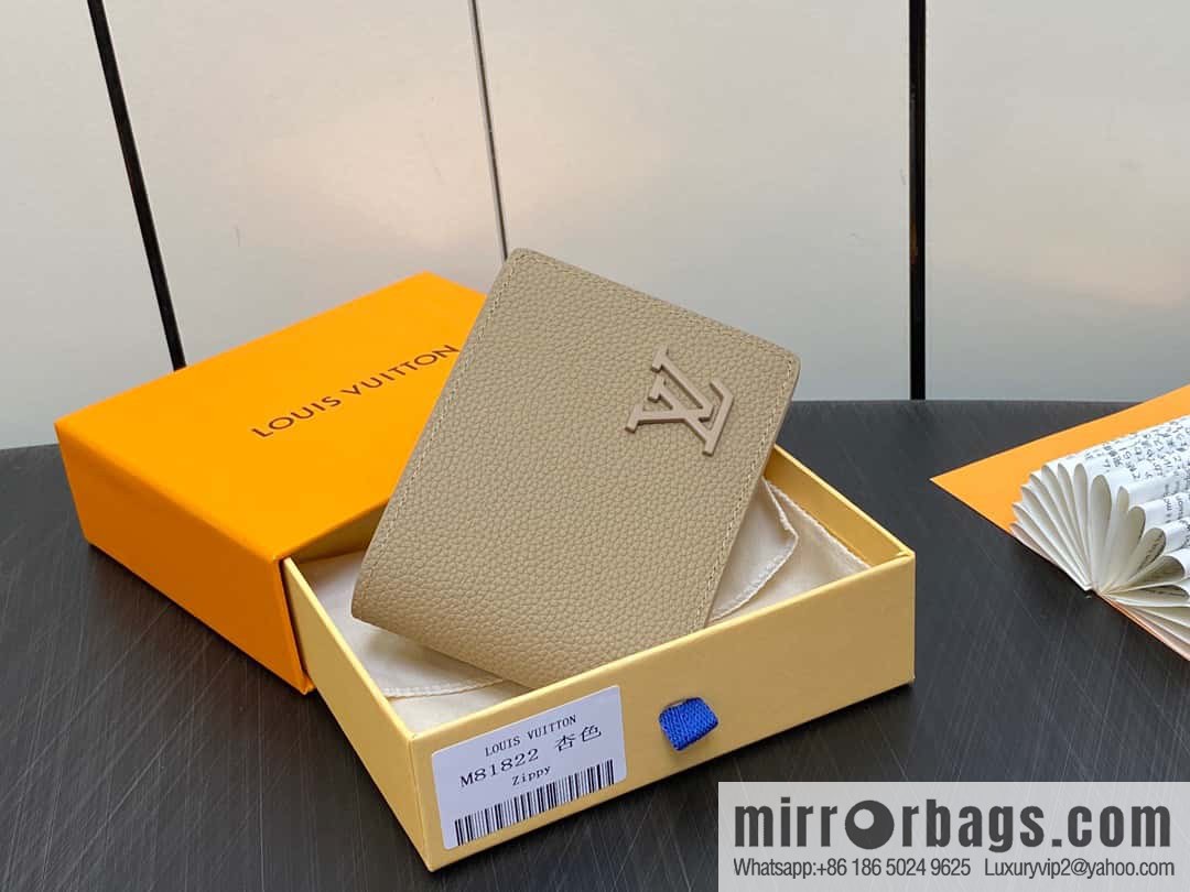 [Original order boutique] M81822 apricot, full leather suit wallet series MULTIPLE Aer wallet m81822 69829 apricot LV Aerogram Multiple wallet