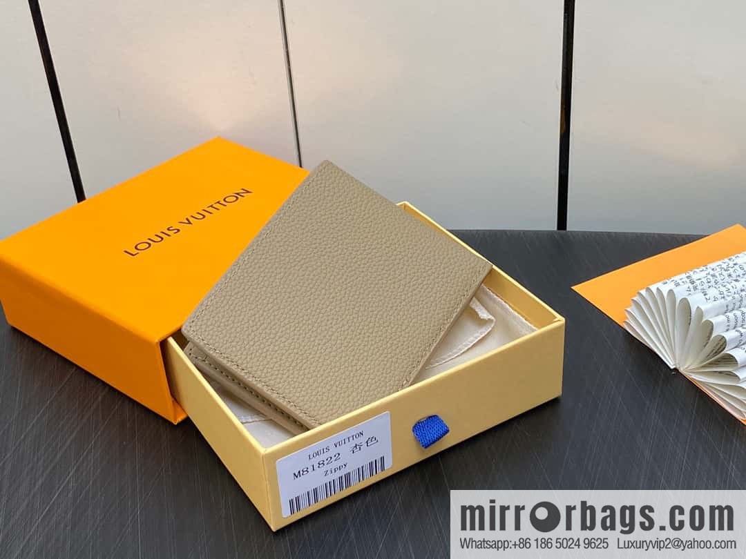 [Original order boutique] M81822 apricot, full leather suit wallet series MULTIPLE Aer wallet m81822 69829 apricot LV Aerogram Multiple wallet