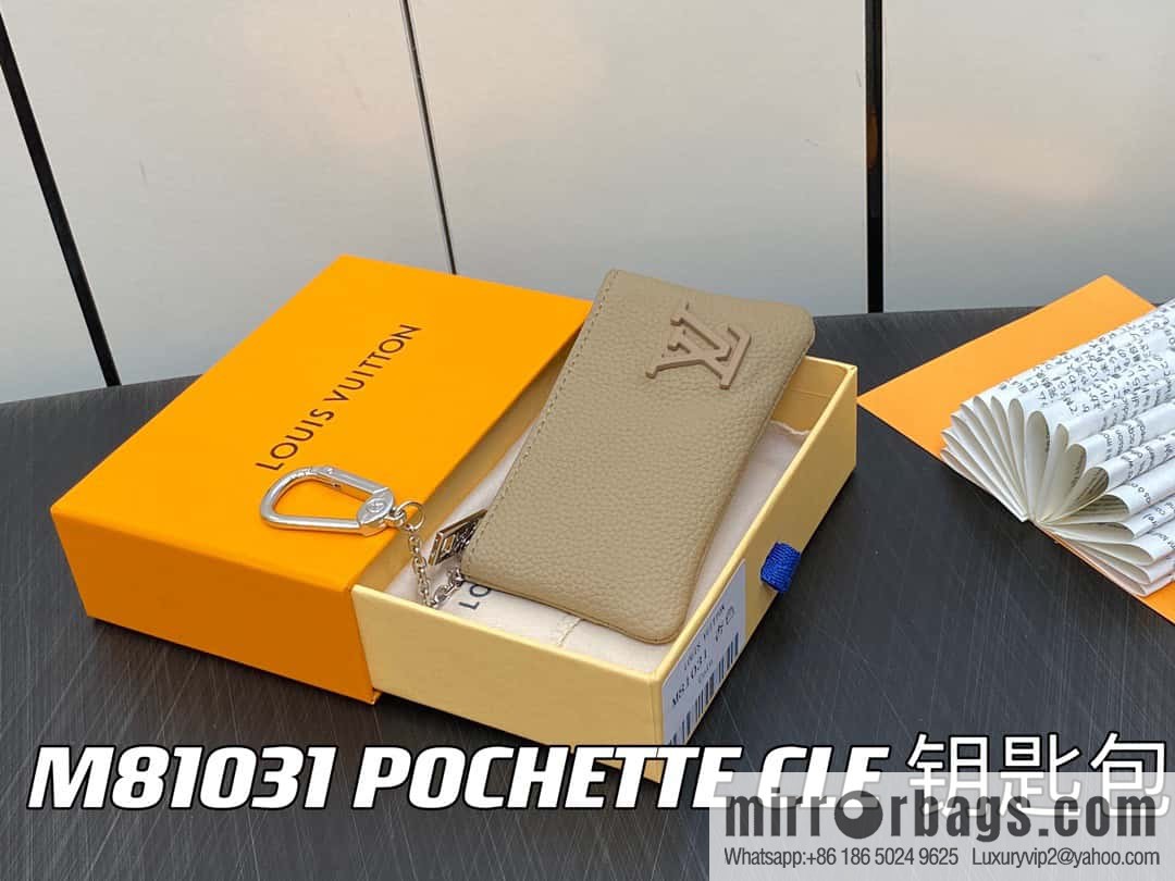 [Original order boutique] M81031 apricot, full leather key bag wallet series POCHETTE CLE key bag