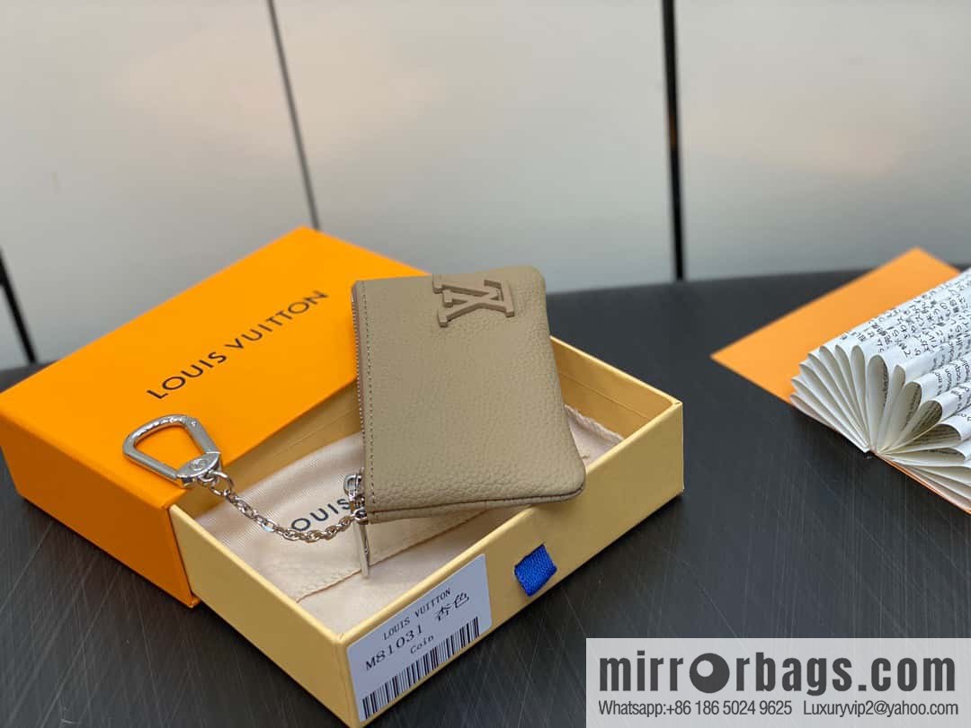 [Original order boutique] M81031 apricot, full leather key bag wallet series POCHETTE CLE key bag