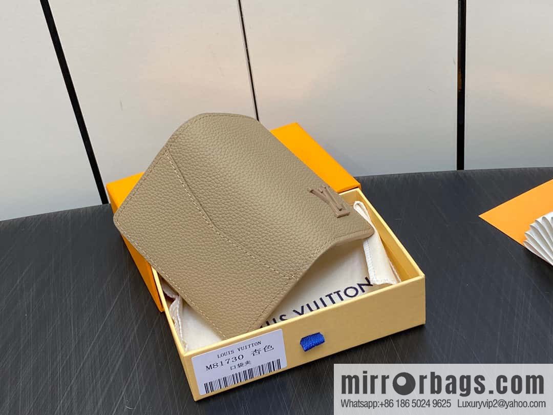 [Original order boutique] M81730 apricot, full leather card holder wallet series, pocket Aer wallet M81730 69979 New LV Aerogram pocket wallet
