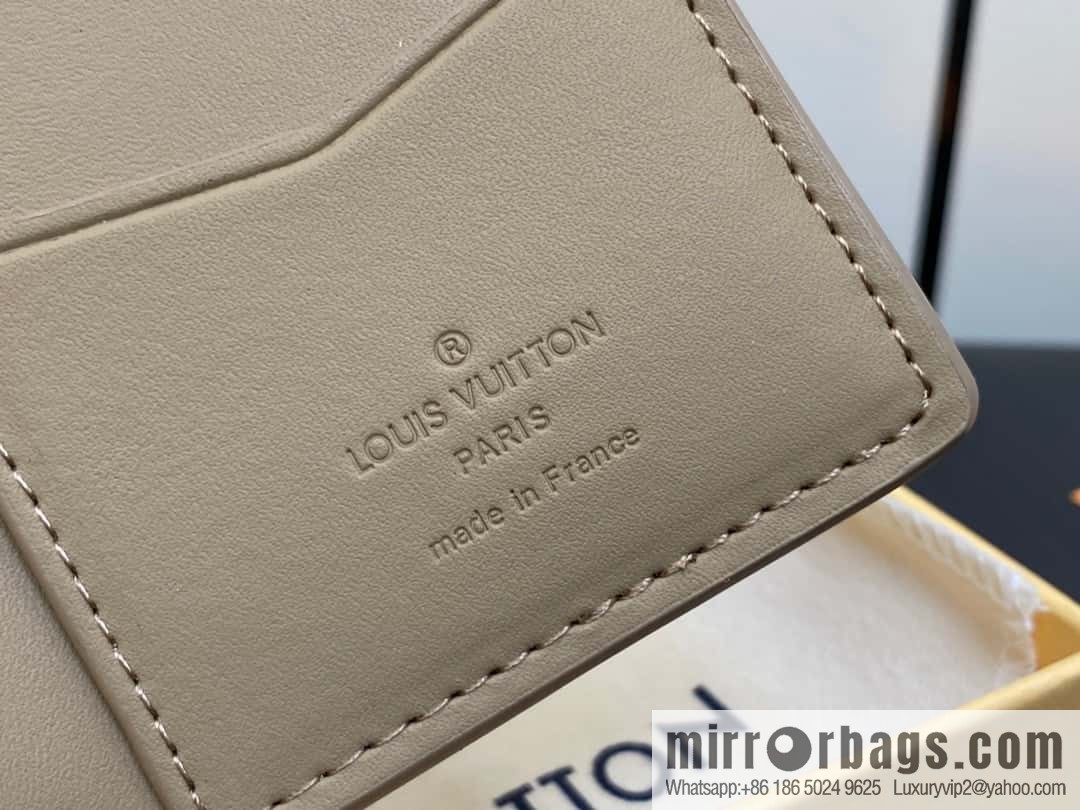 [Original order boutique] M81730 apricot, full leather card holder wallet series, pocket Aer wallet M81730 69979 New LV Aerogram pocket wallet