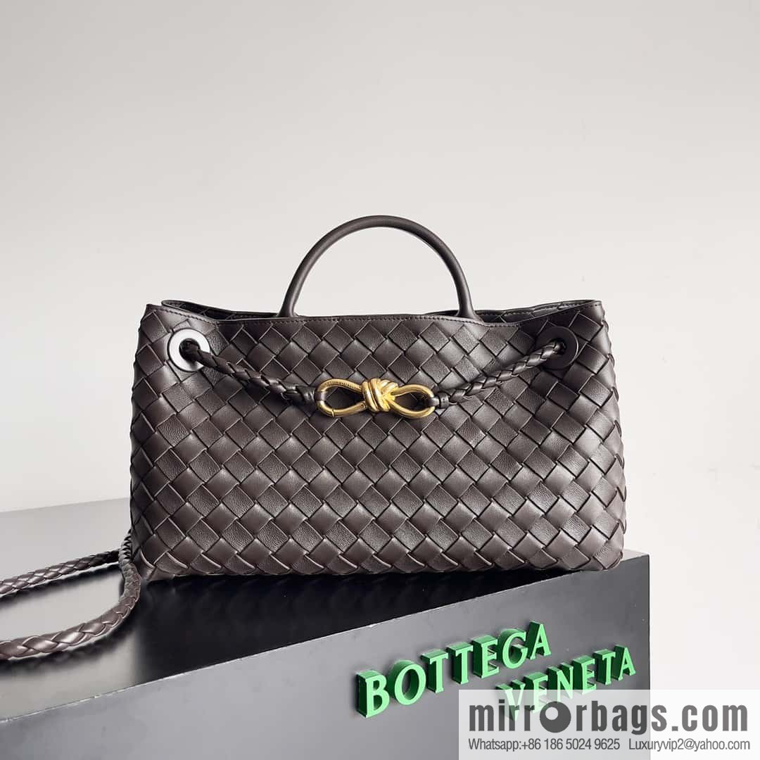 Bottega Veneta's new horizontal Andiamond handbag, model number: 754990 chocolate